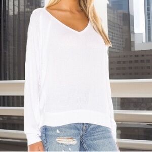 BLACK FREE PEOPLE SANTA CLARA THERMAL DOLMAN WAFFLE KNIT Oversized TOP Sz L NWT